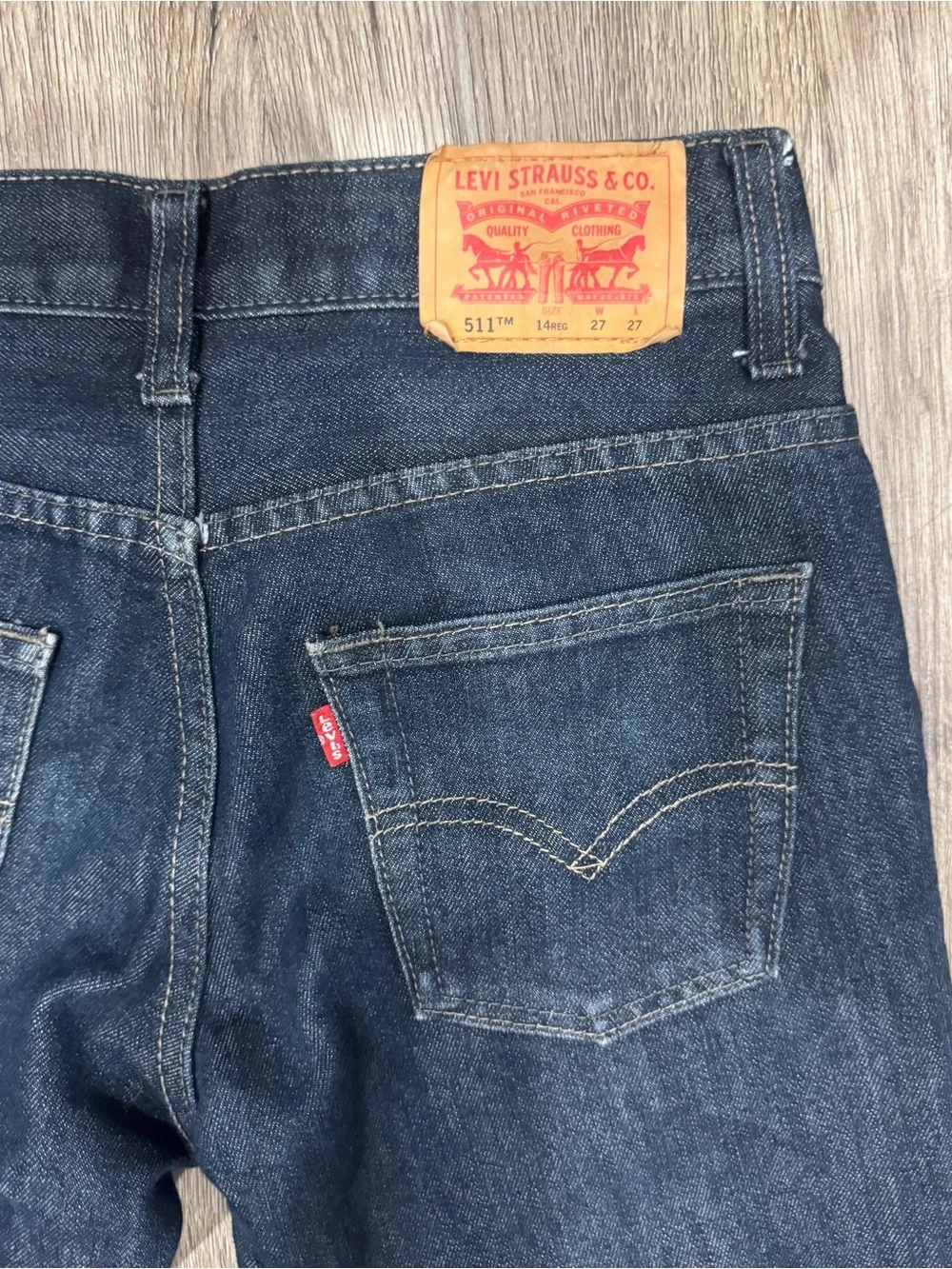 Levi's 511 Slim Dark Blue Straight Leg Jeans 14 Reg Boys